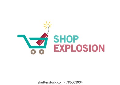 Creative Cart Tnt Bomb Logo Design Symbol Illustration