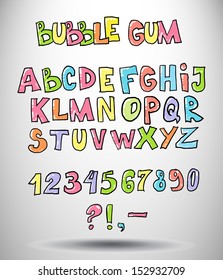 Creative cartoon 3d abstract glossy bright cheery font