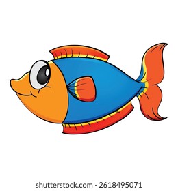 creative cartoon colorful fish design 