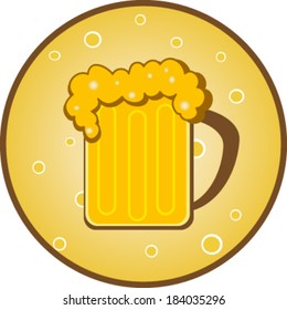 Creative cartoon design of Beer mug. 