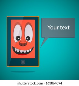 Creative cartoon device with place for your text.