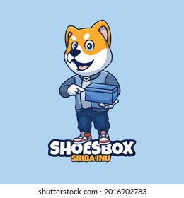 Creative Cartoon Doge Mascot Logo Money Crypto
