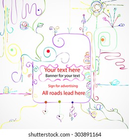 creative cartoon frame banner for your text