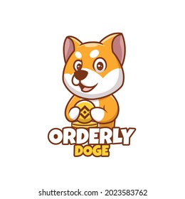 Caricatura creativa Orden Doge Shiba Inu Perro Cute Logo