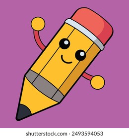 Creative cartoon pencil vector art design