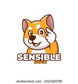 Creative Cartoon Sensible Doge Shiba Inu Dog Cute Logo