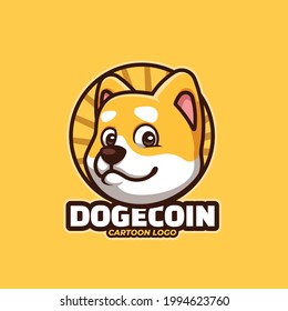 Creative Cartoon Shiba Inu Dogecoin Doge Cartoon Logo