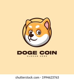 Creative Cartoon Shiba Inu Dogecoin Doge Cartoon Logo