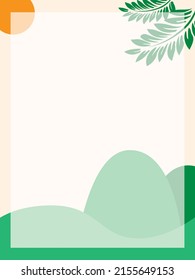Creative cartoon sunset hill poster vector background