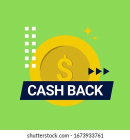 Diseño creativo de etiquetas de devolución de efectivo para promociones de mercado de compras