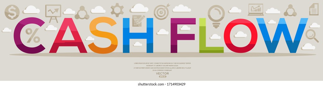 Creative (cash Flow) Design,letters And Icons,Vector Illustration.