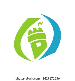 Creative Castle fortress logo vector