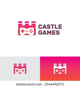 creative castle game logo vector