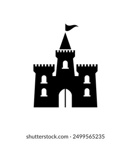 Plantilla de diseño de icono de castillo creativo