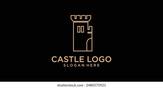 Creative castle logo design with unique concept , premium vector