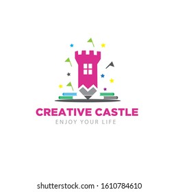 creative castle logo designs child modern and simple