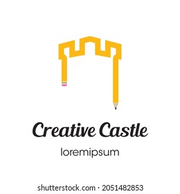 Diseño de logotipo de Castillo Creativo o plantilla de símbolos