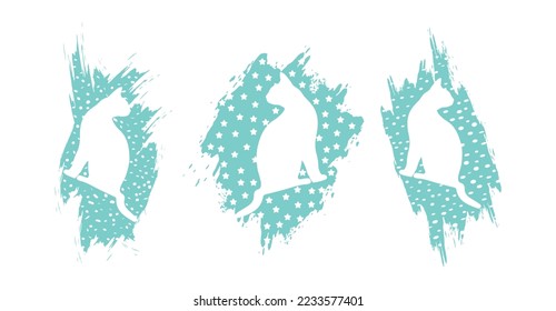 Creative cat design for fabric, textile, t-shirt, wallpaper.