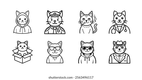 Creative Cat Doodles for Merchandise.