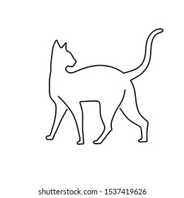 creative Cat drawn lines art image vector illustration
