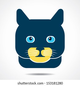 creative cat  face design vector