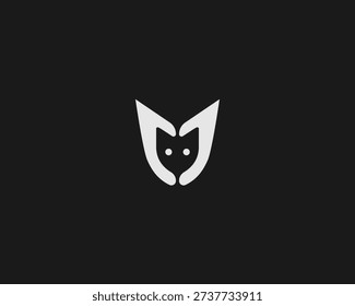 Creative cat head logo from human hands. Minimalist pet adoption and protection vector symbol. Modern feline care icon for veterinary clinic or animal shelter.