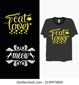 
creative cat laver t-shirt design  Template