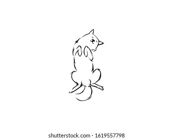 Creative cat logo design concept