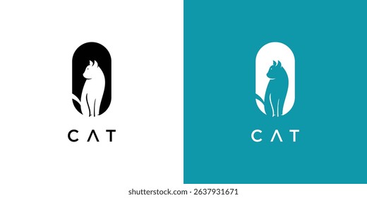 Creative cat logo design with modern concept