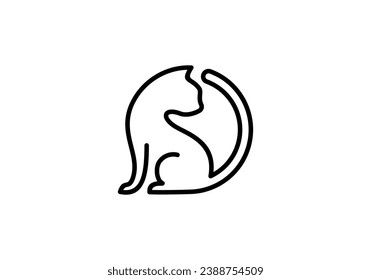 creative cat logo, pet care design vector illustration