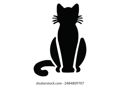 Creative Cat Silhouette Vector Icon Design