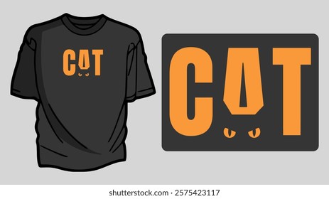  Creative Cat T-shirt Design Featuring Bold Typography and Whimsical Cat Ears