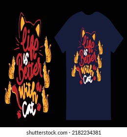 creative cat t-shirt design vector files 
