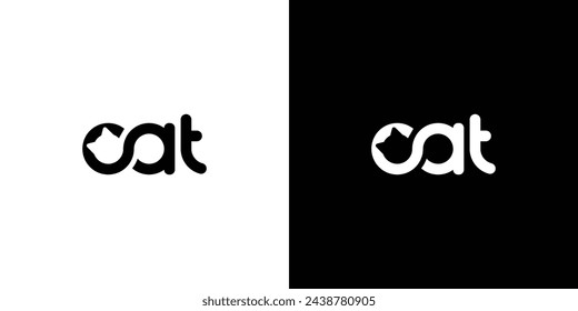 Creative Cat Wordmark Logo. Pet Logo Icon Symbol Vector Design Inspiration.