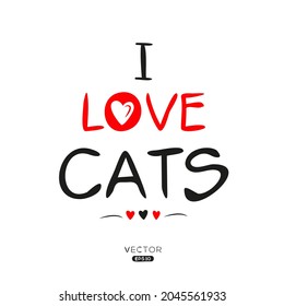 Creative cats lettering, Can be used for stickers and tags, T-shirts, invitations, vector illustration.