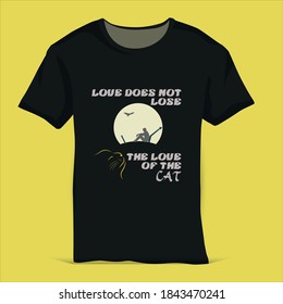 Creative Cat's Love Concept T-Shirt Design Template. 
