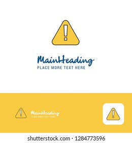 Creative Caution Logo Design. Flat color Logo place for Tagline. Vector Illustration