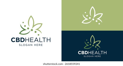 Modelo de logotipo de saúde cbd criativo. Ilustração vetorial de design de logotipo de Cannabis.