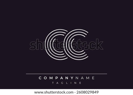 Creative CC lines letter logo design. A simplistic and elegant abstract logo design with linear patterns and initials, suitable for contemporary branding.