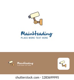 Creative CCTV Logo Design. Flat color Logo place for Tagline. Vector Illustration