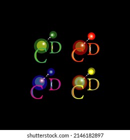 CREATIVE CD MULTI COLOUR LOGO,CD LOGO MONOGRAM FOR 