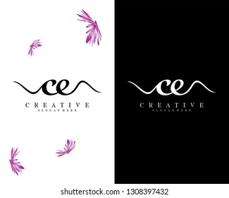 creative ce, ec letter logo design vector