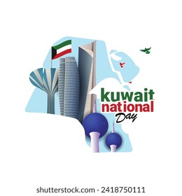 creative celebration Vector Illustration Kuwait National Day (25th February) 

