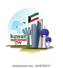 Vektor Illustration Kuwait National Day (25. Februar) 

