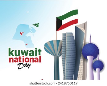 creative celebration Vector Illustration Kuwait National Day (25th February) 

