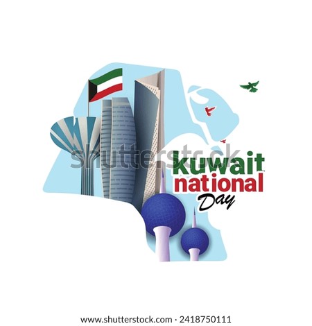 creative celebration Vector Illustration Kuwait National Day (25th February) 

