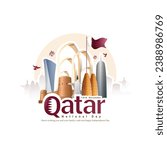 creative celebration Vector Illustration Qatar National Day (December 18th) 
