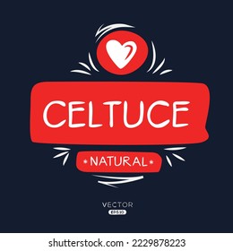 Creative (Celtuce), Celtuce label, vector illustration.