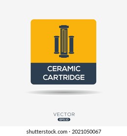 Icono creativo (cartucho cerámico),Signo vectorial.