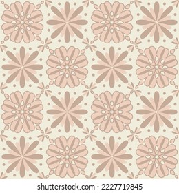 Creative ceramic tile beige monochrome color, trendy symmetrical square tile design illustration for design